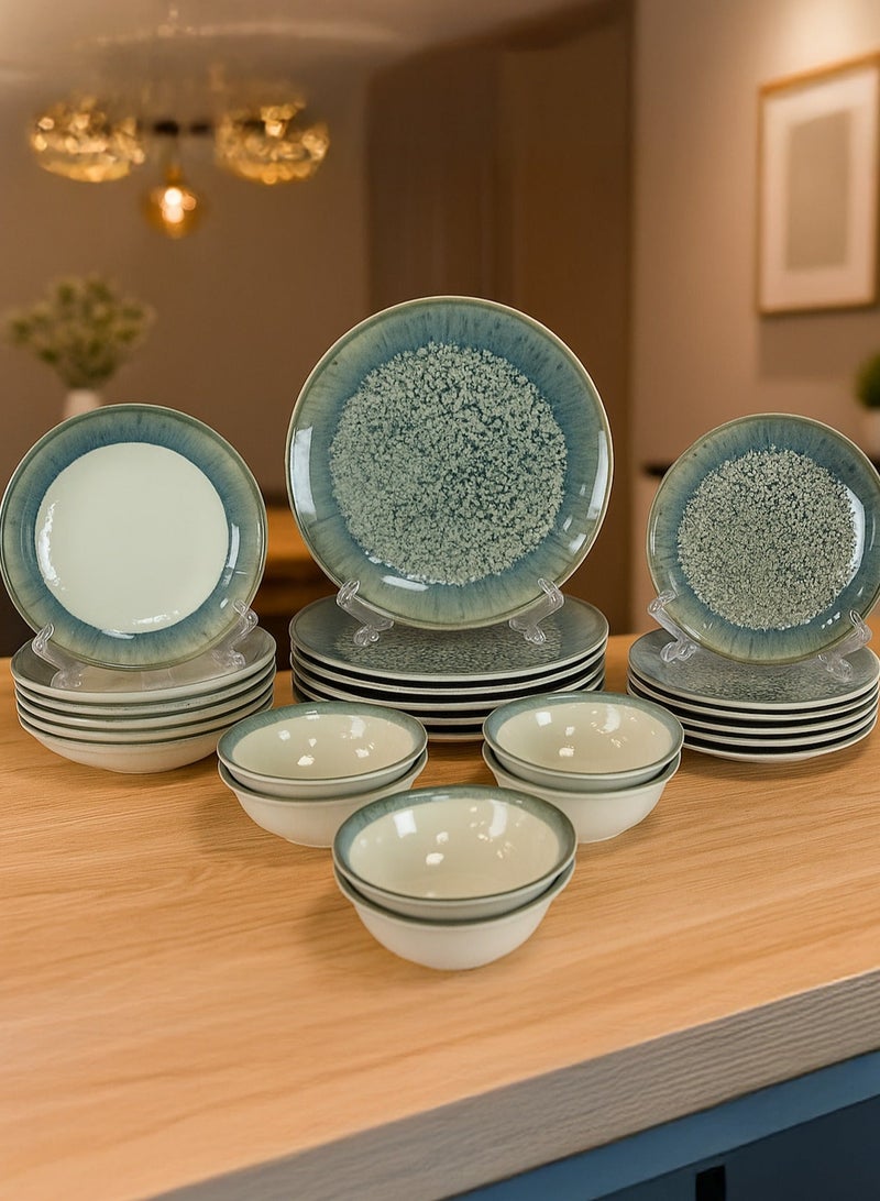 او ام اس مستلزمات رمضان الأساسية - طقم عشاء من 24 قطعة، قدر طهي من الفولاذ المقاوم للصدأ 28 سم، وترمس مع شاشة عرض درجة الحرارة في الوقت الفعلي - Image 4